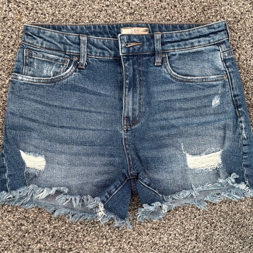 Kut from the Kloth Distressed Denim Shorts - Blue Wash